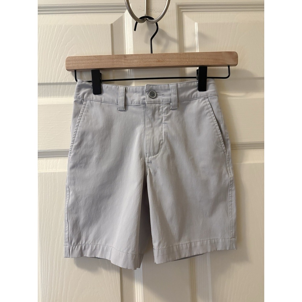 Southern Tide Boys Performance Chino Shorts Grey Size 6 Stretch Cotton Blend